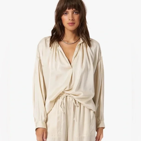 XIRENA CREAM MAYSON 100% SILK BLOUSE -Stardust - Picture 5 of 16